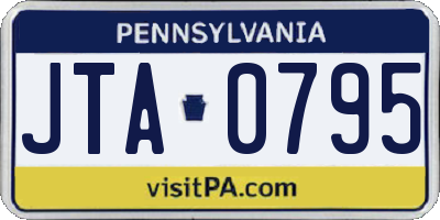 PA license plate JTA0795
