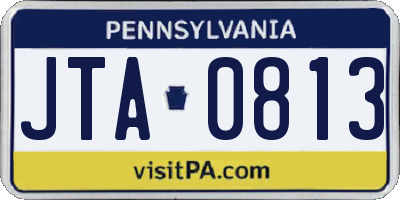 PA license plate JTA0813