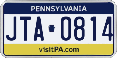 PA license plate JTA0814