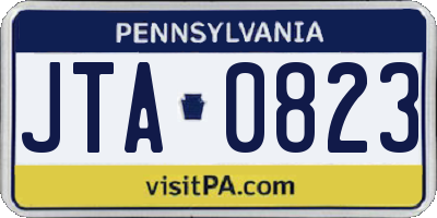 PA license plate JTA0823