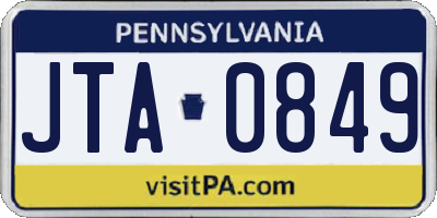 PA license plate JTA0849