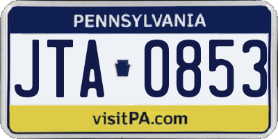 PA license plate JTA0853