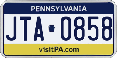 PA license plate JTA0858