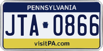 PA license plate JTA0866