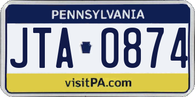 PA license plate JTA0874