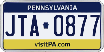 PA license plate JTA0877
