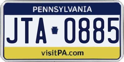 PA license plate JTA0885