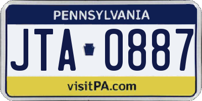 PA license plate JTA0887