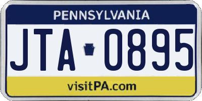 PA license plate JTA0895