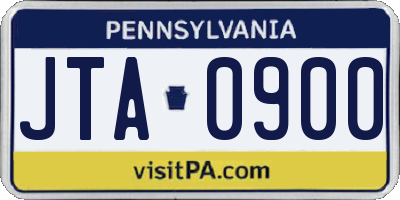 PA license plate JTA0900