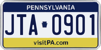 PA license plate JTA0901