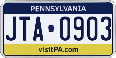 PA license plate JTA0903