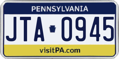 PA license plate JTA0945