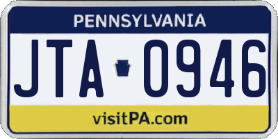 PA license plate JTA0946