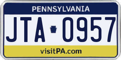 PA license plate JTA0957