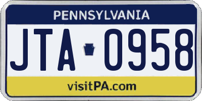 PA license plate JTA0958