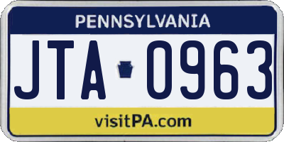 PA license plate JTA0963