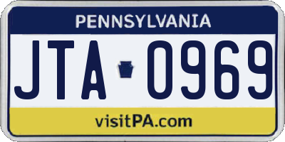 PA license plate JTA0969