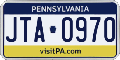 PA license plate JTA0970