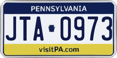 PA license plate JTA0973