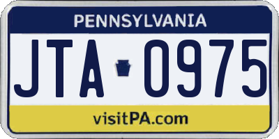 PA license plate JTA0975