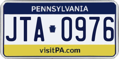 PA license plate JTA0976