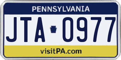 PA license plate JTA0977