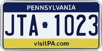 PA license plate JTA1023