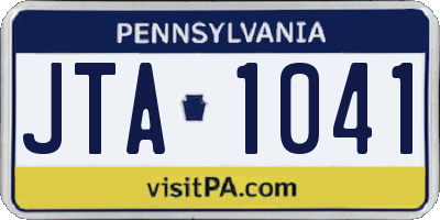 PA license plate JTA1041