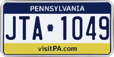 PA license plate JTA1049