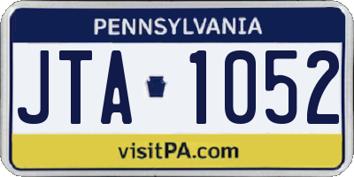 PA license plate JTA1052