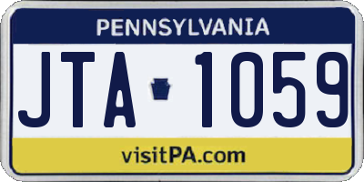 PA license plate JTA1059