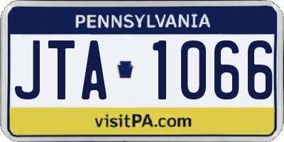 PA license plate JTA1066