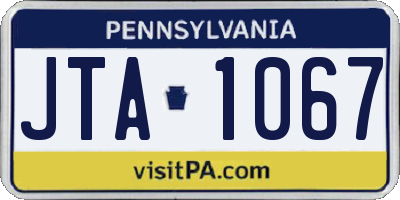 PA license plate JTA1067