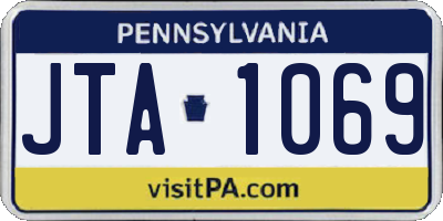 PA license plate JTA1069