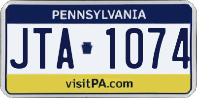 PA license plate JTA1074