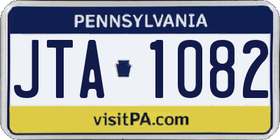 PA license plate JTA1082