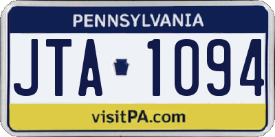 PA license plate JTA1094