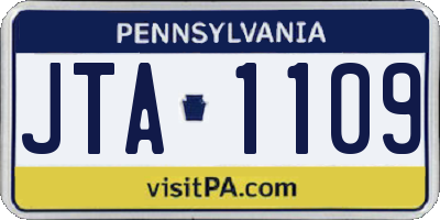 PA license plate JTA1109
