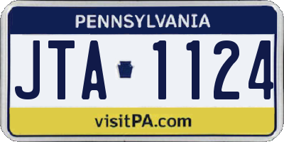 PA license plate JTA1124