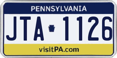 PA license plate JTA1126