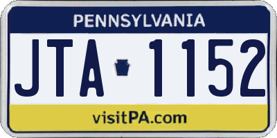 PA license plate JTA1152