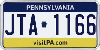 PA license plate JTA1166