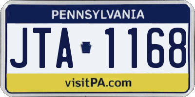 PA license plate JTA1168