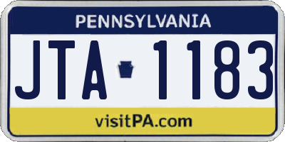 PA license plate JTA1183