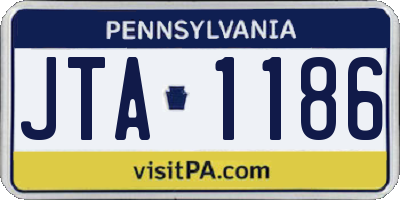 PA license plate JTA1186