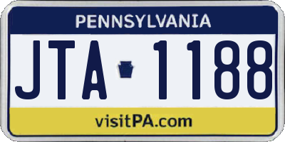 PA license plate JTA1188
