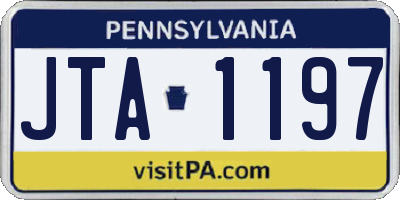 PA license plate JTA1197