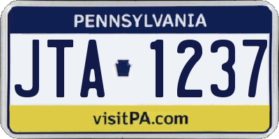 PA license plate JTA1237