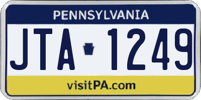 PA license plate JTA1249